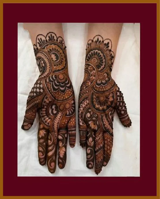 Layered Curves And Domes In Royal Front Hand Mehndi Design